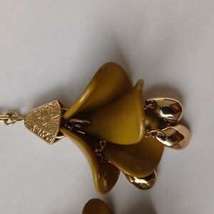 Elegant Gold and Yellow Floral Earrings